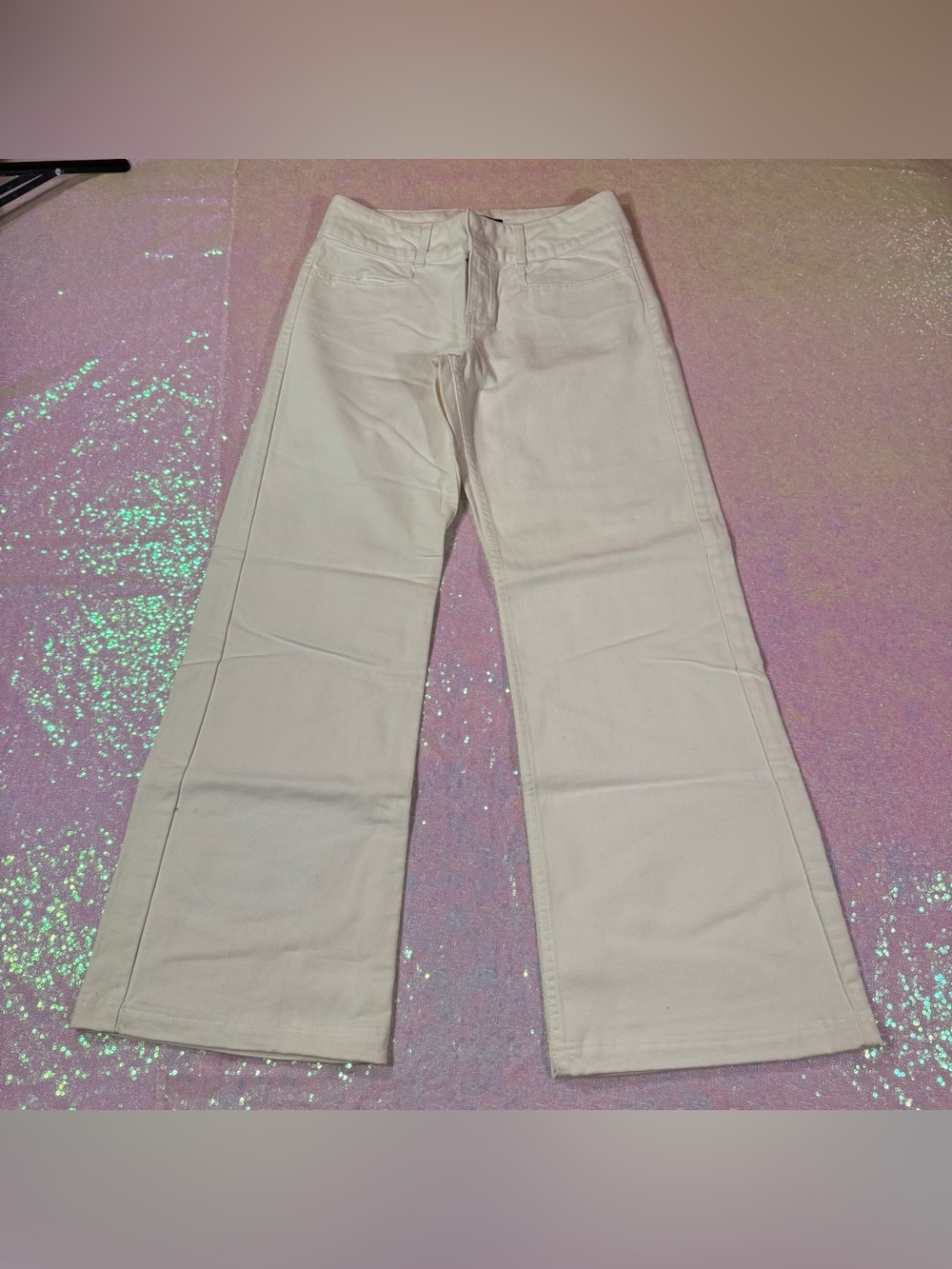 London Jean Off-White Wide Leg Summer Jeans (28") ★彡